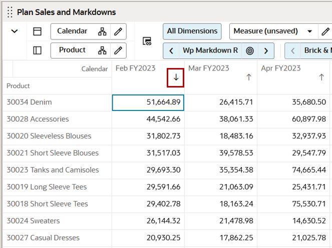 Sort by Column Heading