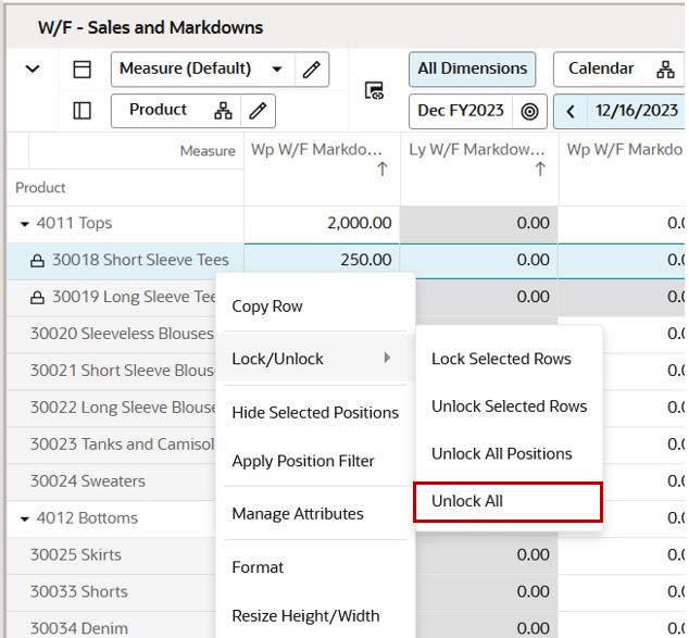 Unlocking All Cells, Measures, and Positions