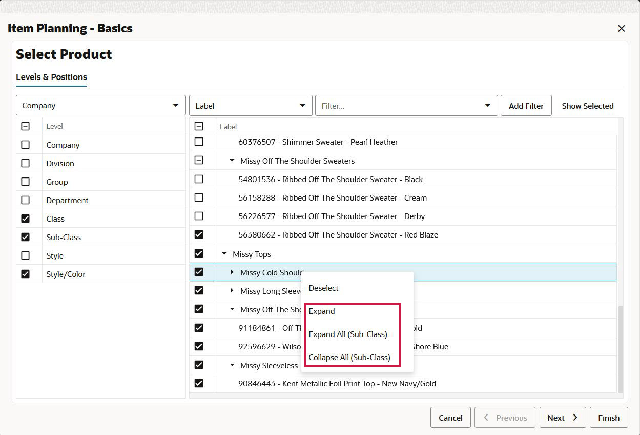Wizard Expand Position Level