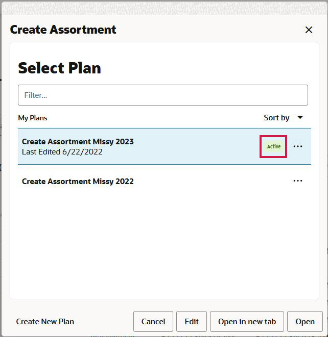 Create Assortment Active Segment
