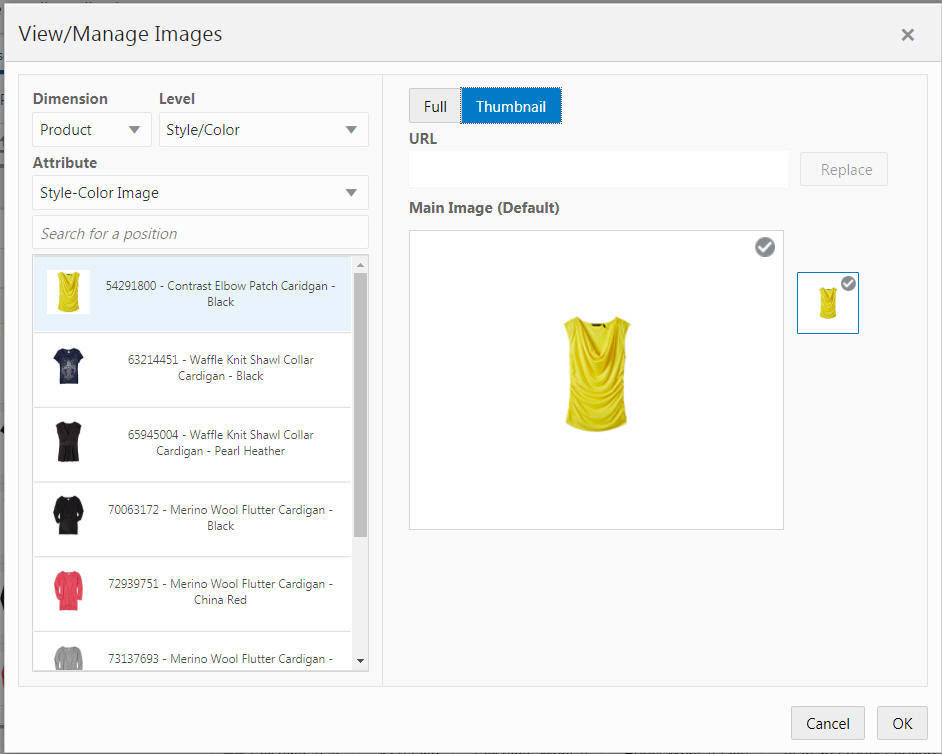 View and Manage Images Window