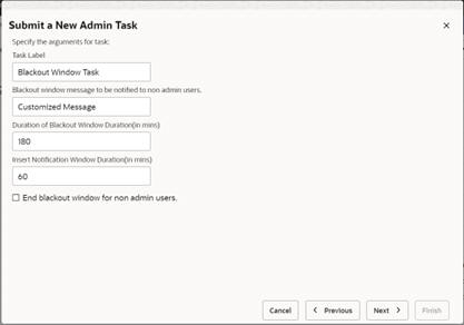 This image shows the blackout window arguments.