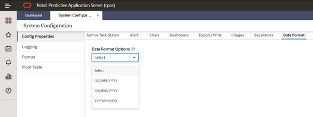 This image shows the date format tab.