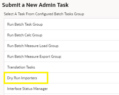 This image shows dry run importers.