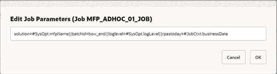 This image shows the job parameter blackout window end.