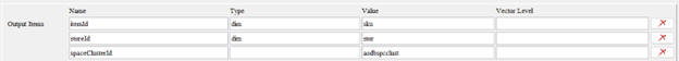 This image shows the output item element