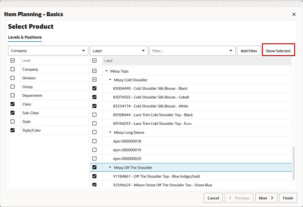 Show Selected Link