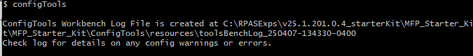 ConfigTools Workbench log file