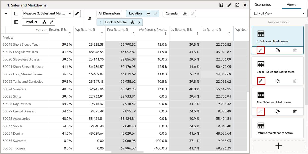 Modifying a View