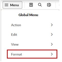 Opening the Format Menu