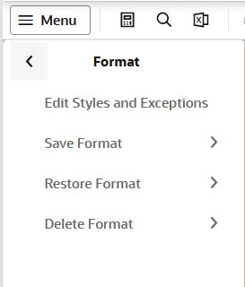 Format Menu
