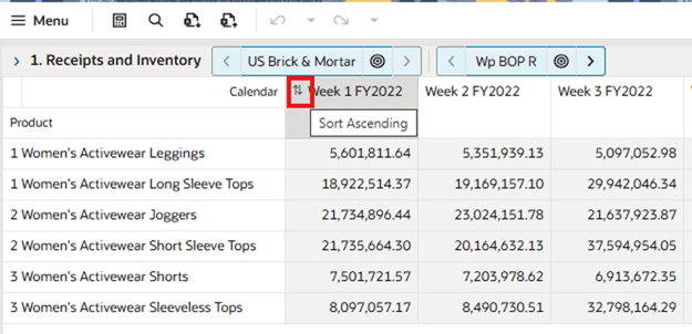 Sort by Column Heading