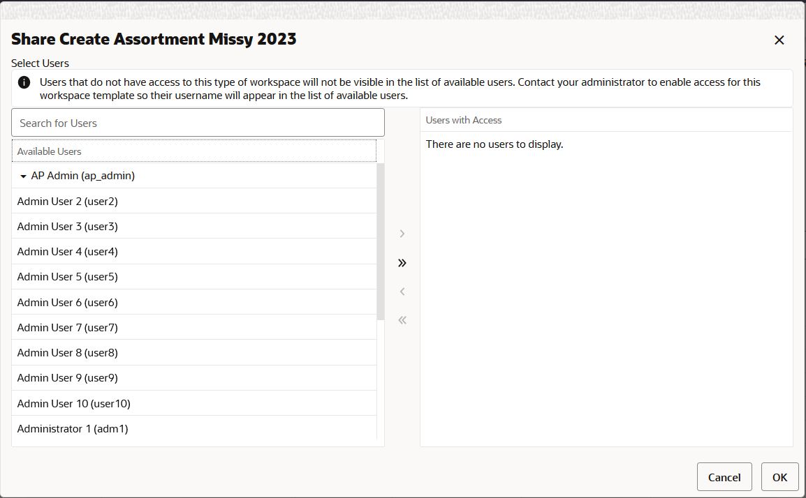 Select Users Window