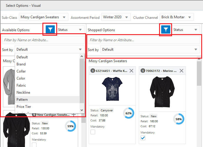 Enable Filter Option: Filter and Sort Tiles