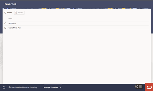 Manage Favorites Manage Favorites