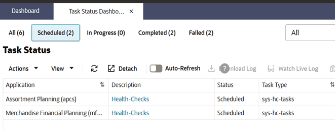 Online Administration Dashboard (Health-Checks)
