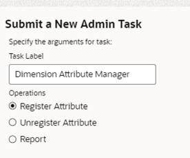 This image shows dimension attribute manager task.