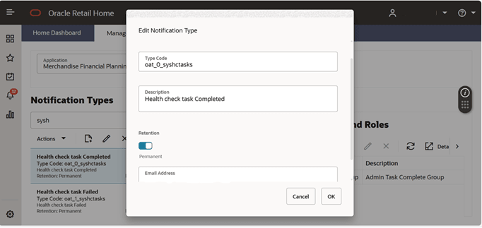 Health Check Notification Types