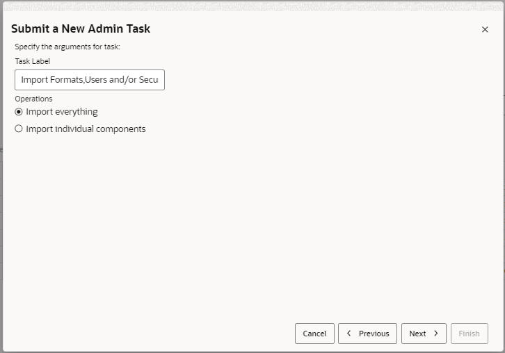 This image shows import format, users, security.