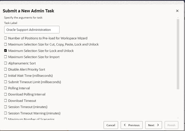 This image shows the maximum selection size option.