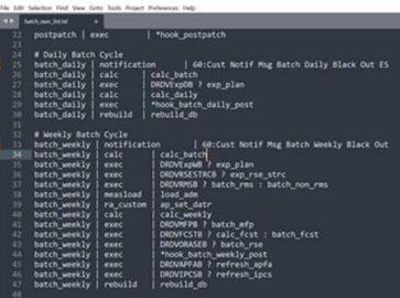 This image shows the notification window batch control file.