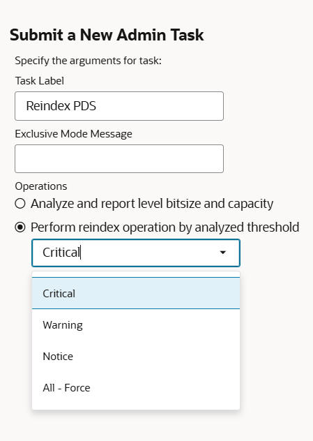 This image shows the perform reindex operation by analyzed threshold.