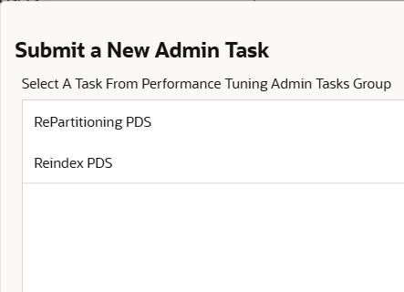 This image shows the Submit a New Admin Task.