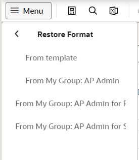 Restore Format Options
