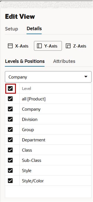 Selecting and Deselecting All Levels