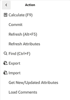 Action Menu