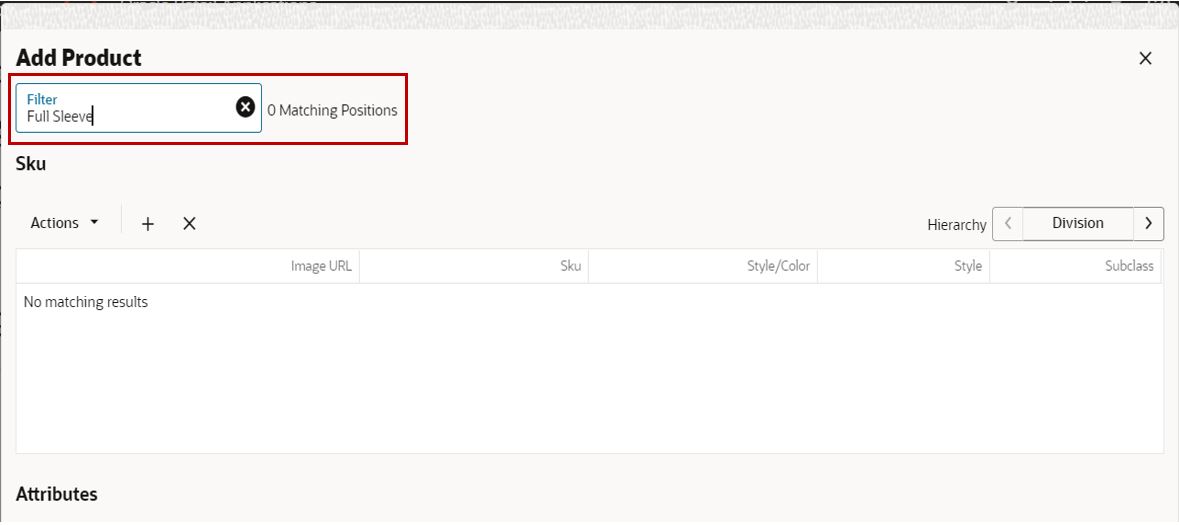 Search Position – No Matching Position