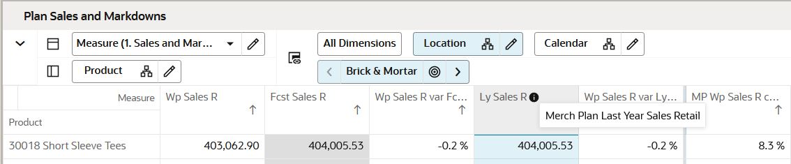 Measure Description Tool Tip
