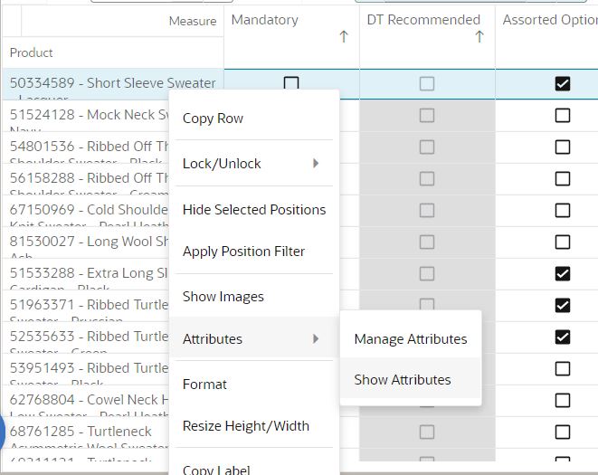 Show Attributes
