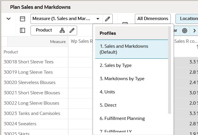 Select Measure Profile