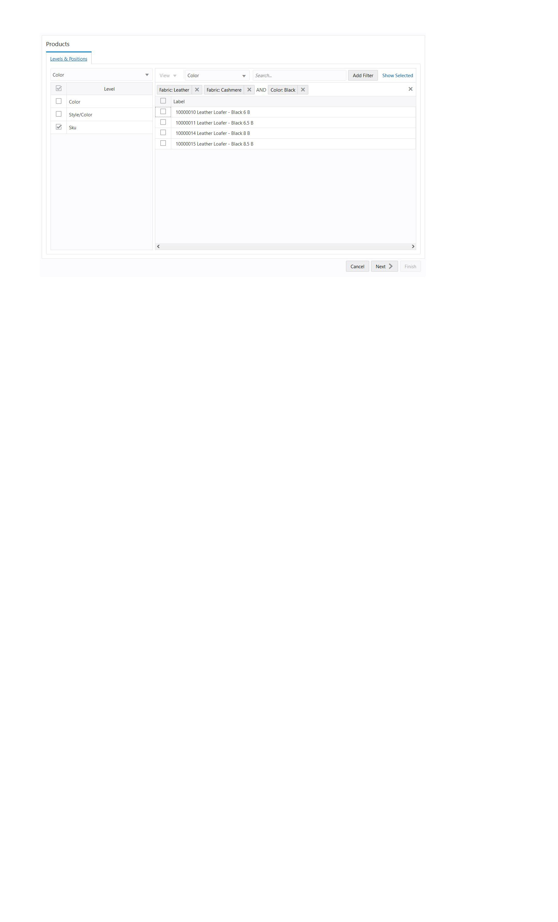 Filter Position - Multiple Attributes