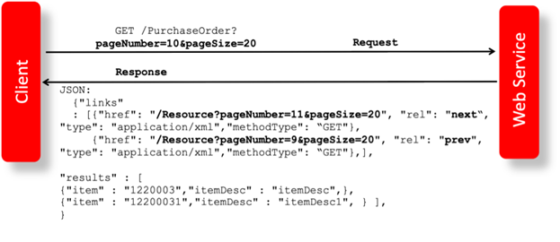 This image shows the javascript for paging information in Merchandising Web Services