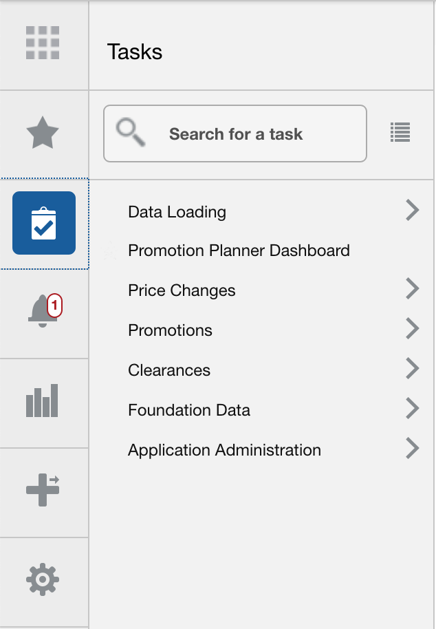Tasks Menu Tasks Menu