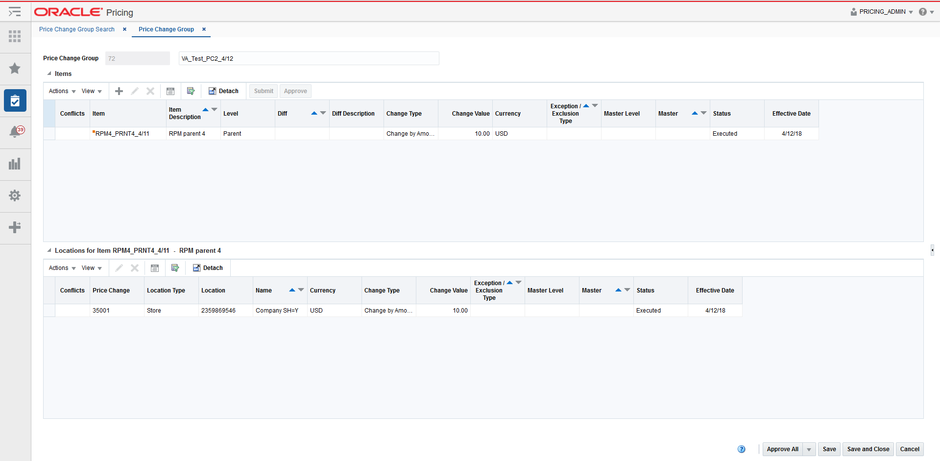 price change group tab price change group tab