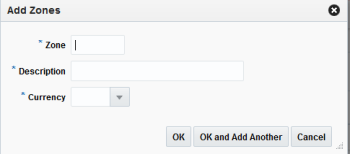 Add Zones dialog Add Zones dialog