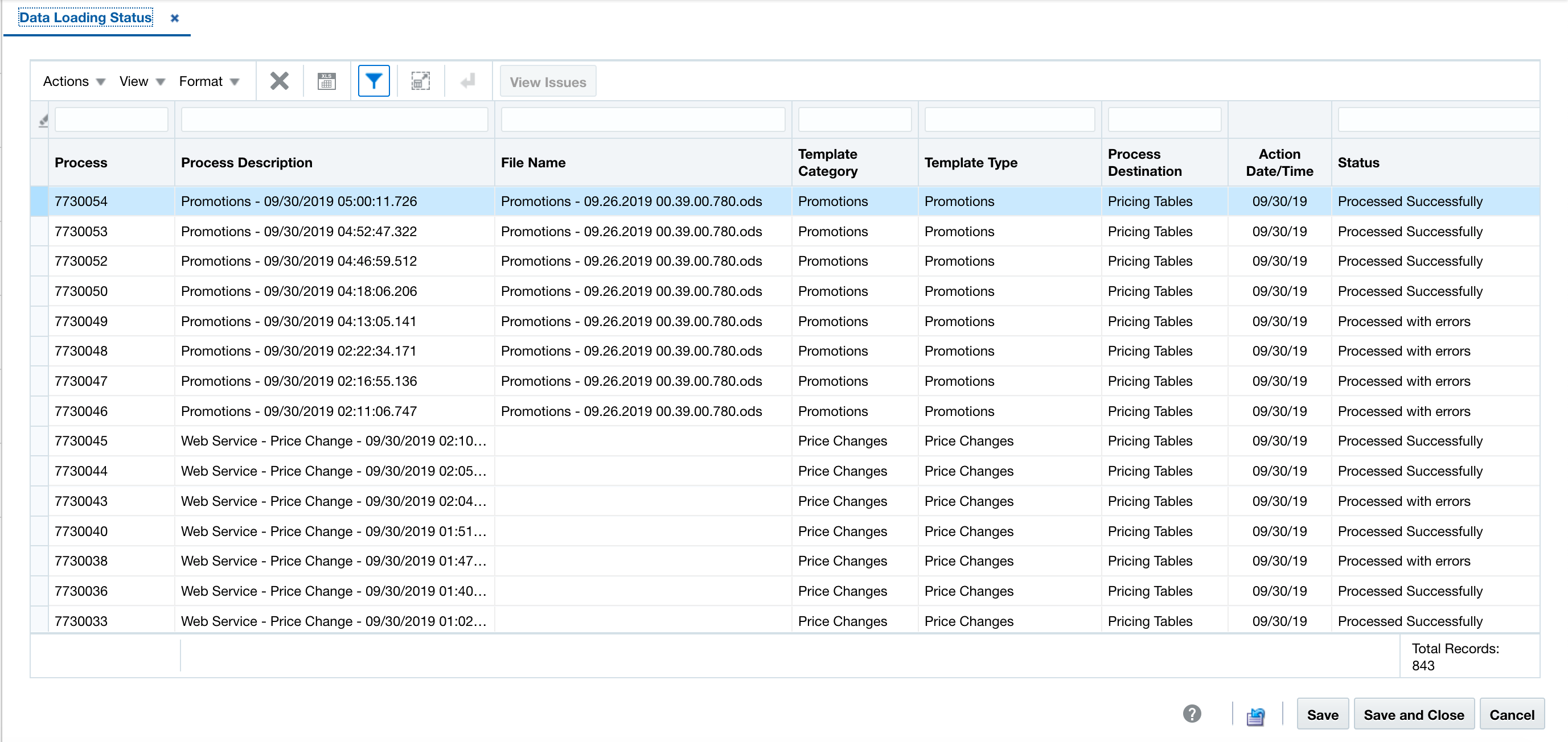 Data Loading Status Window Data Loading Status Window