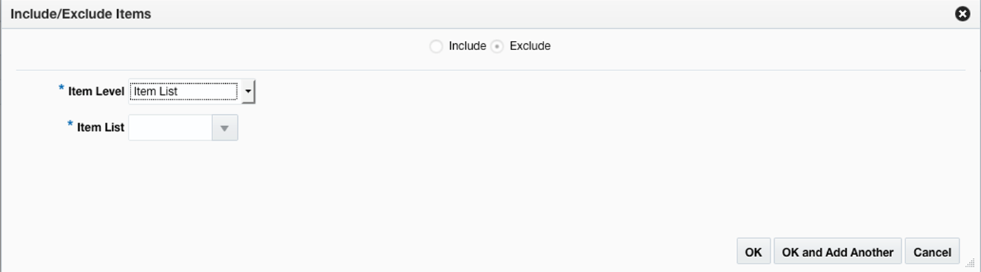 Include/Exclude Items