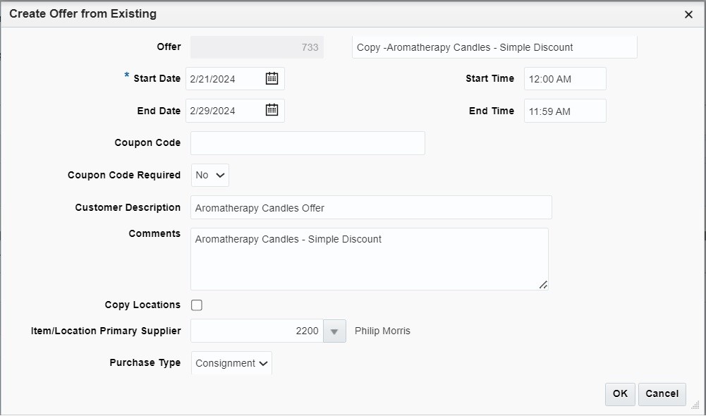 Create Offer from Existing