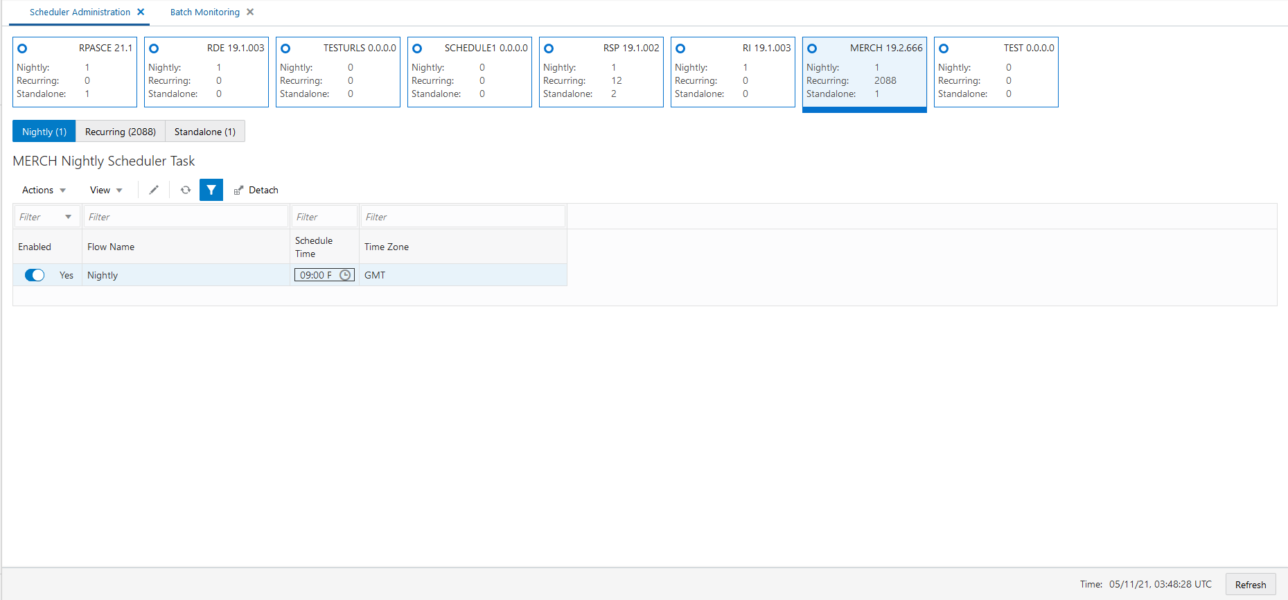 Nightly Scheduler Task Administration