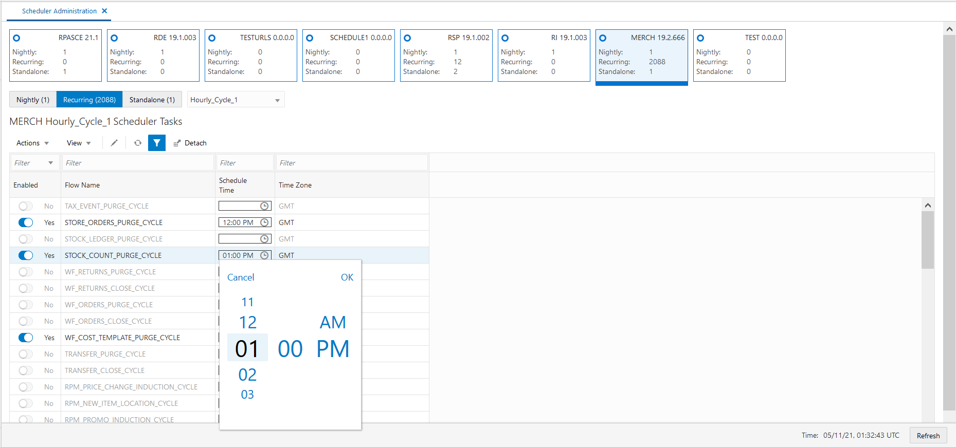 Recurring Scheduler Tasks Administration