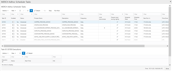 Standalone Scheduler Tasks Window