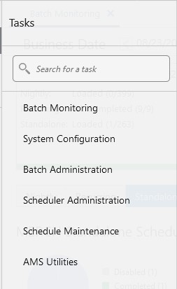 Tasks Menu