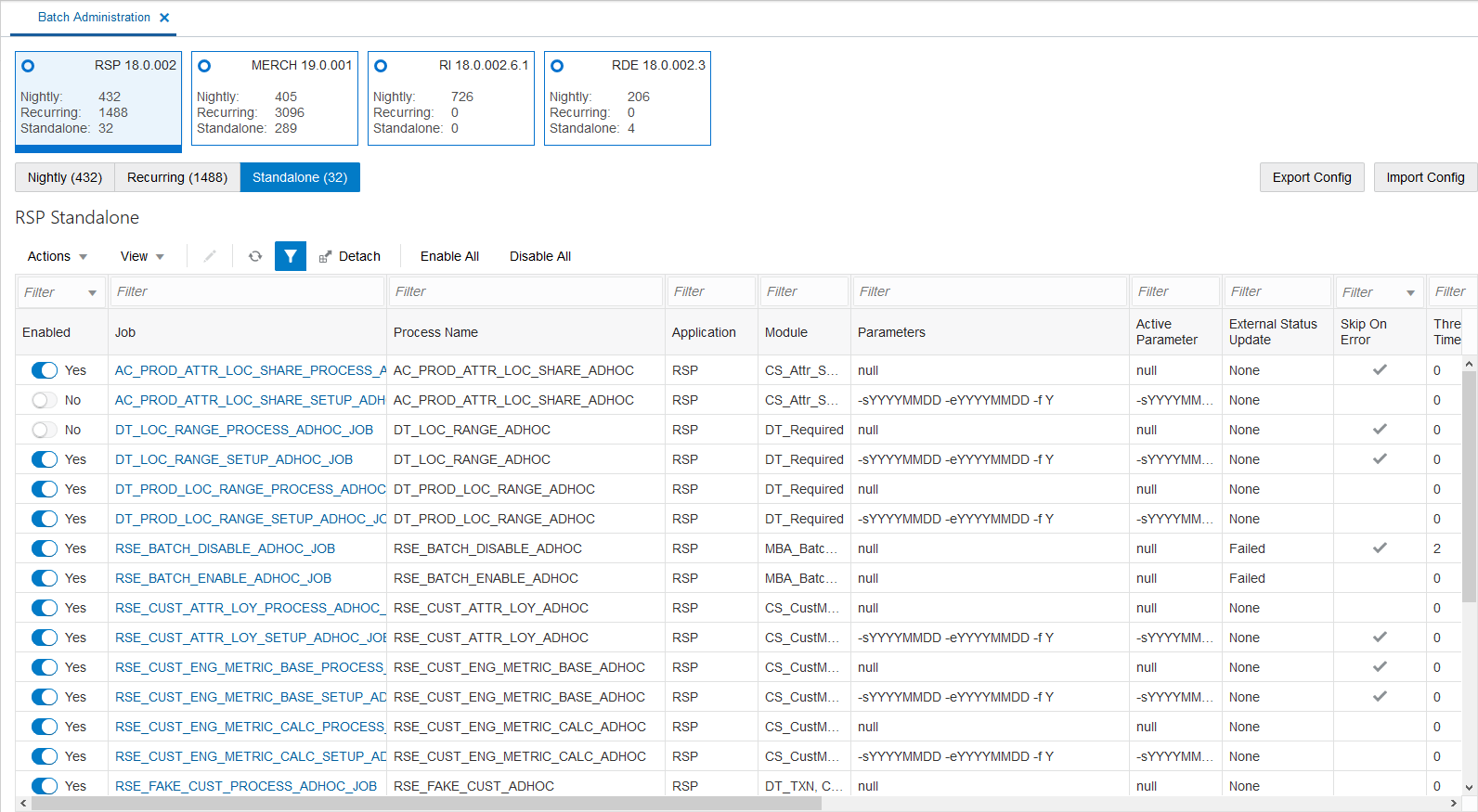 Batch Administration Screen Batch Administration Screen