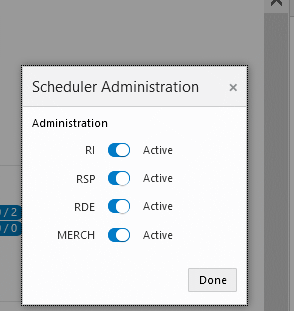 Scheduler Administration Window Scheduler Administration Window