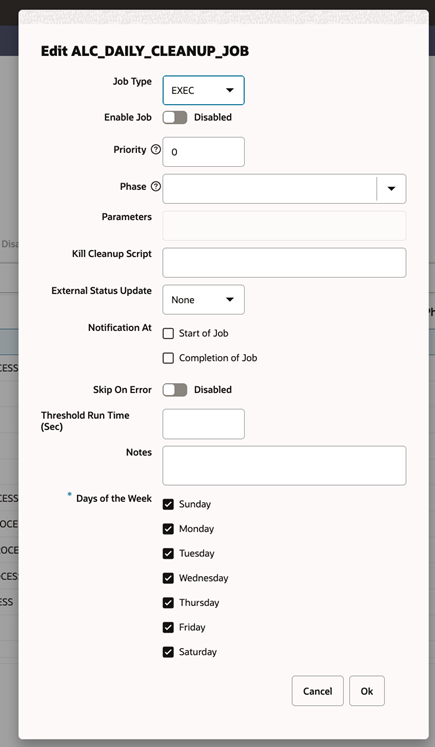 Edit Nightly Batch Window