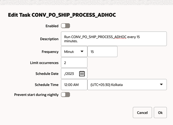 Edit Standalone Task Window